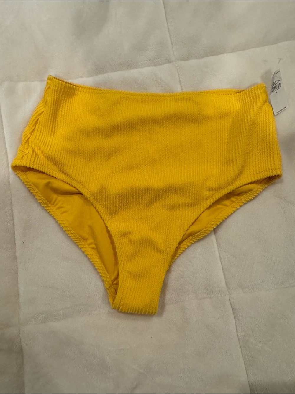Old Navy Bright Yellow Ribbed High-Waist Bikini Set - Picture 2 of 7